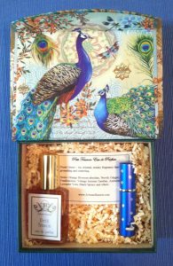 peacock gift box inside